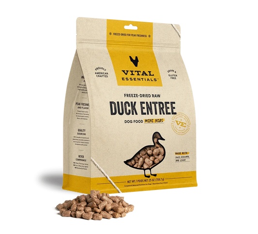 Vital Essentials Dog Freeze-Dried Mini Nibs Duck 25oz,
