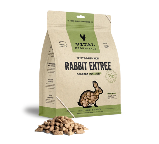 Vital Essentials Dog Freeze-Dried Mini Nibs Rabbit 25oz,