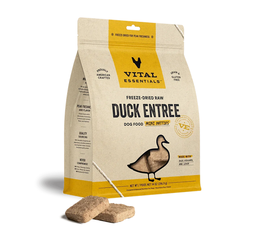 Vital Essentials Dog Freeze-Dried Mini Patties Duck 14oz,