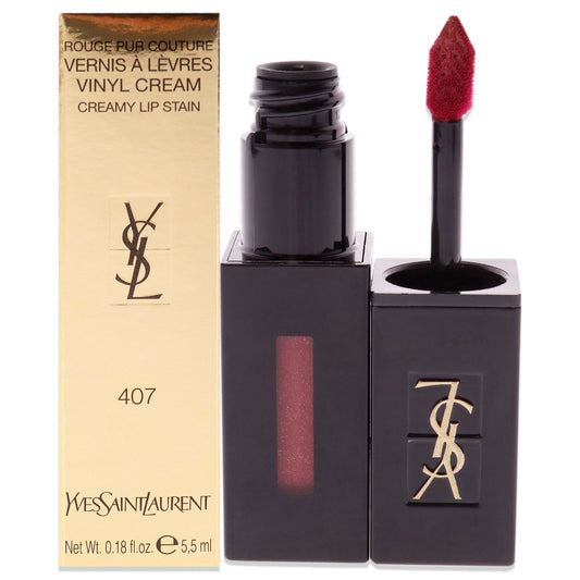 Vinyl Cream Lip Stain - 407 Carmin Session by Yves Saint Laurent for Women - 0.18 oz Lip Gloss