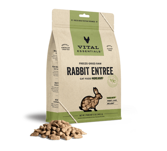 Vital Essentials Rabbit Entree Mini Nibs Freeze-Dried Raw Cat Food