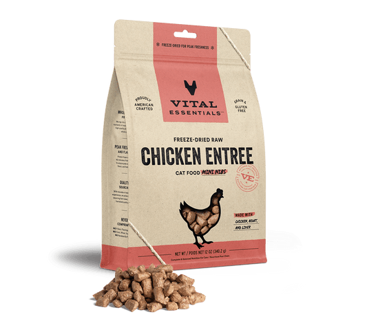 Vital Essentials Chicken Entree Mini Nibs Freeze-Dried Raw Cat Food