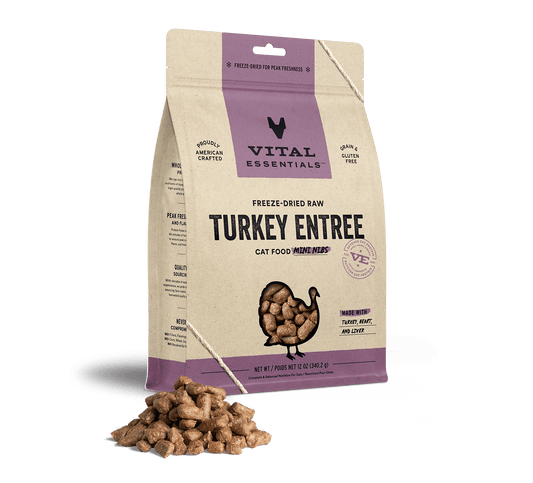 Vital Essentials Turkey Entree Mini Nibs Freeze-Dried Raw Cat Food
