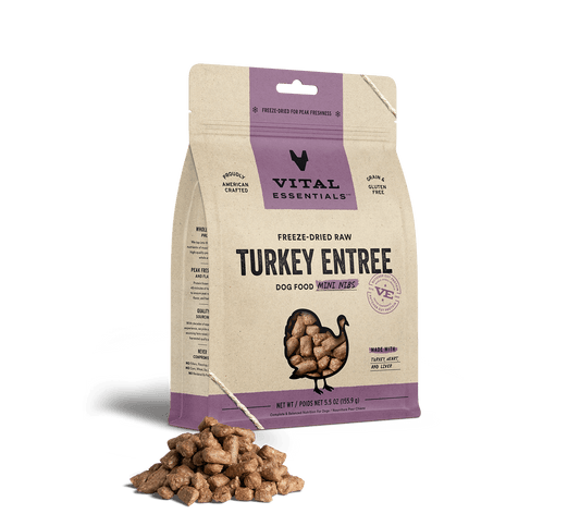 Vital Essentials Turkey Entree Mini Nibs Freeze-Dried Raw Dog Food