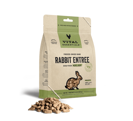 Vital Essentials Rabbit Entree Mini Nibs Freeze-Dried Raw Dog Food