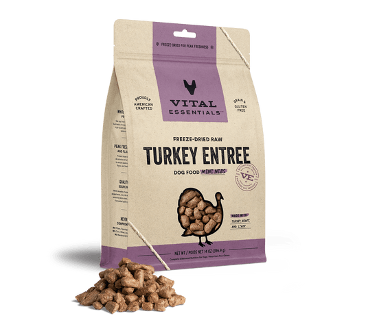Vital Essentials Turkey Entree Mini Nibs Freeze-Dried Raw Dog Food